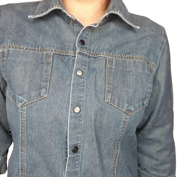 Willi Smith Womens Shacket Blouse Button Up Size Large - Picture 7 of 15